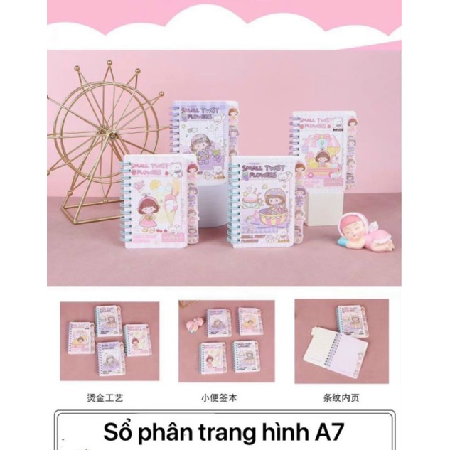 Sổ lò xo A7 kèm note phân trang