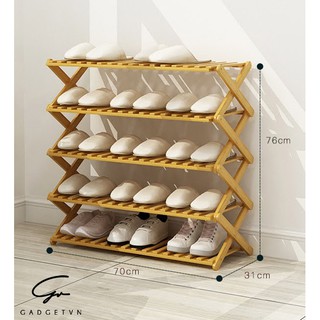 Kệ để giày gấp gọn bằng tre