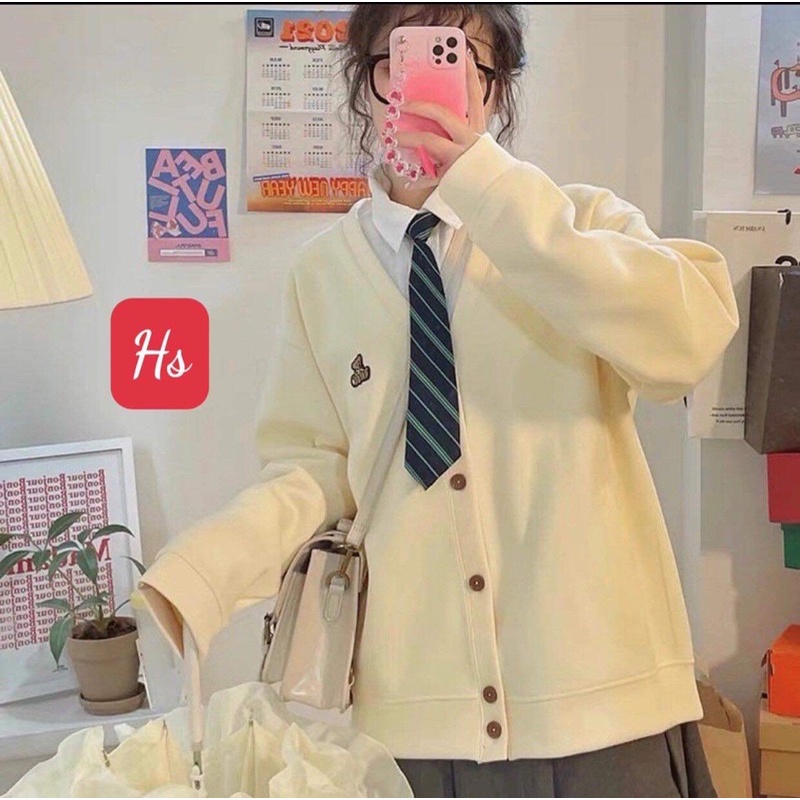 Áo cadigan thêu gấu HS6
