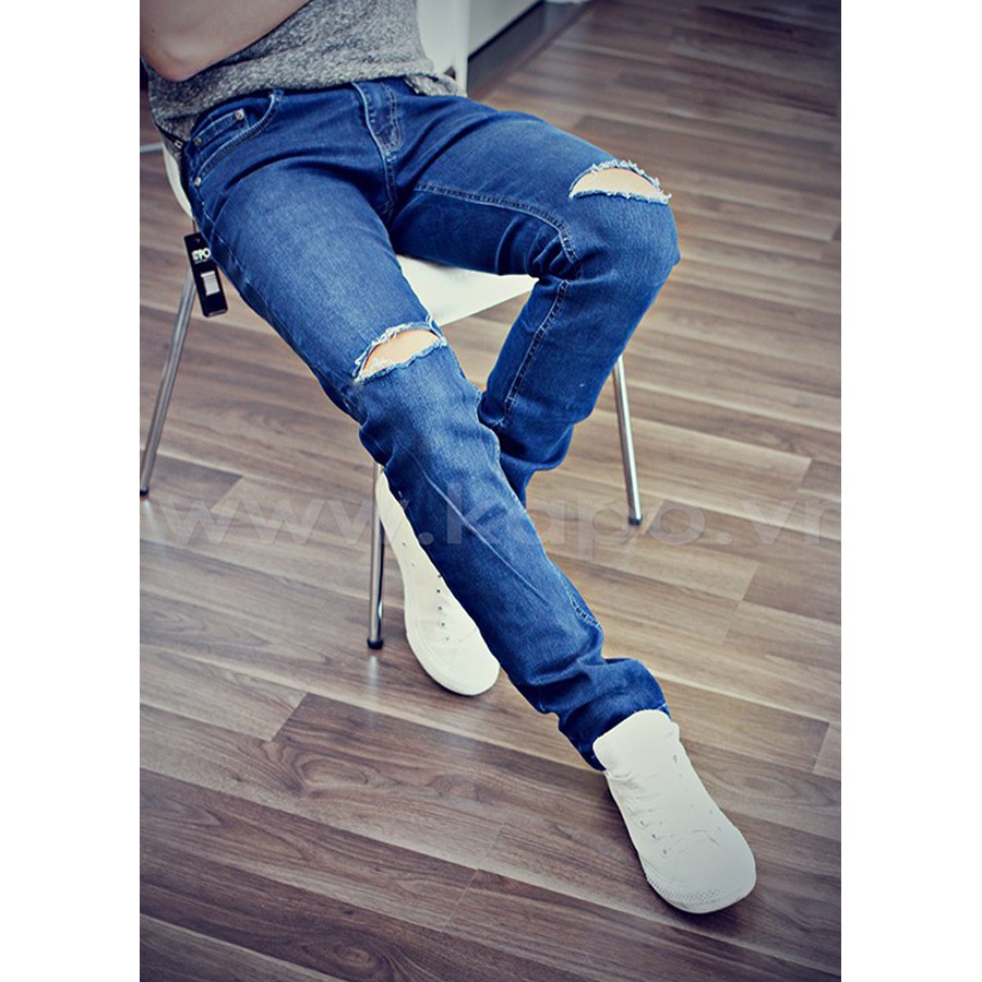 Quần Jean Nam Cotton Co Giãn Mềm Mịn Phom Ôm Dáng Hàn | BigBuy360 - bigbuy360.vn