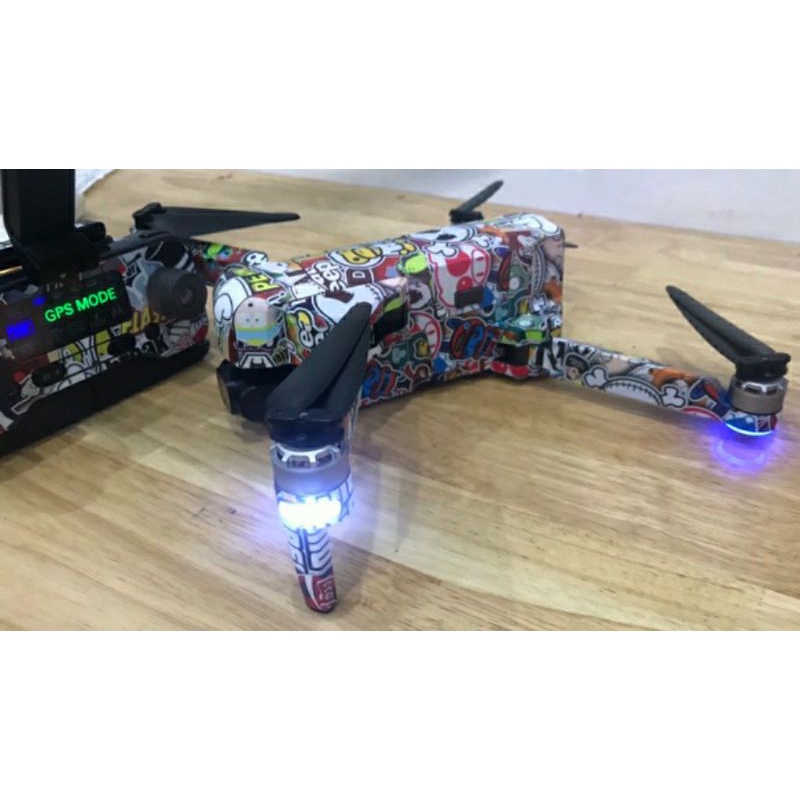 Skin Decal Dán Trang Trí Cho Flycam Sjrc F11S 4K Pro Phiên Bảng Sticker Hoạt Hình - Dán 2 Pin