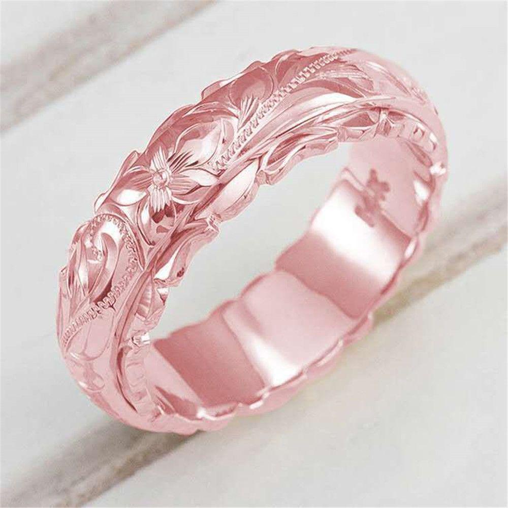 Nhẫn Đeo Tay Khắc Hoa Cổ Điển Tinh Tế Làm Quà Tặng Cho Cô Dâu