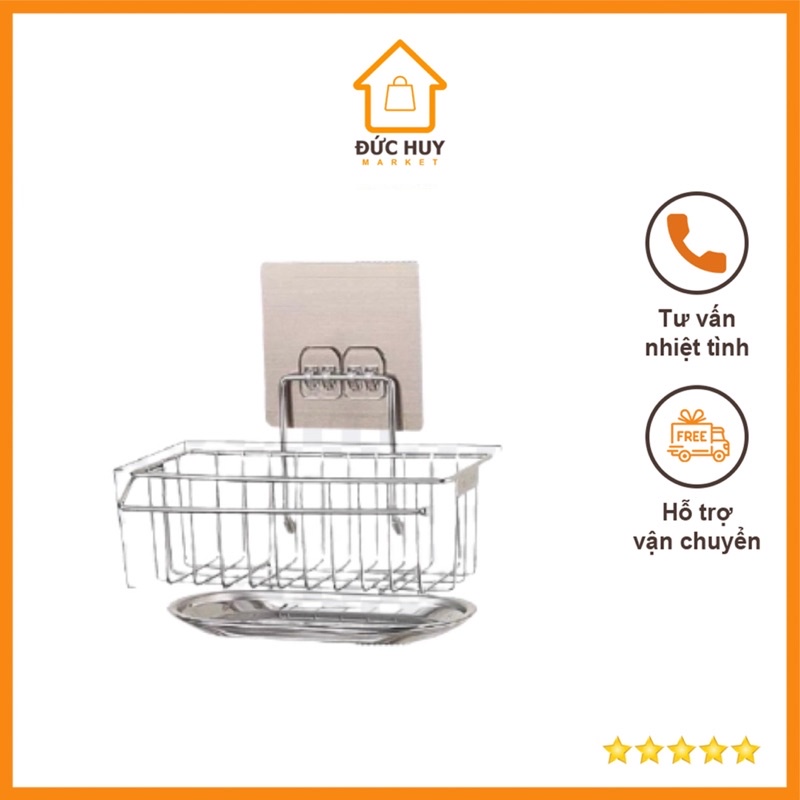 Kệ, Giỏ Đựng Miếng Rửa Bát INOX Dán Tường