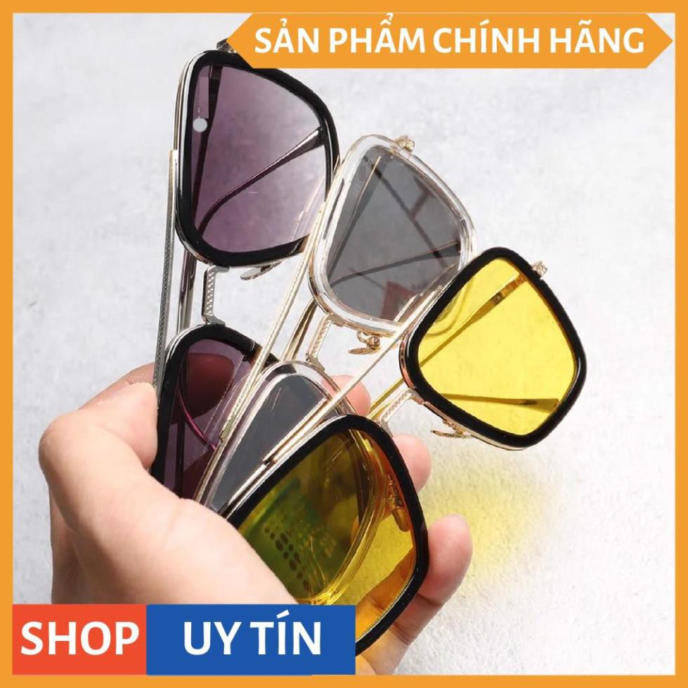 Mắt kính râm nam nữ kính mát FULLBOX HÃNG POSHOP IRON MAN EDITH gọng kim loại cao cấp chống chói tia UV thời trang