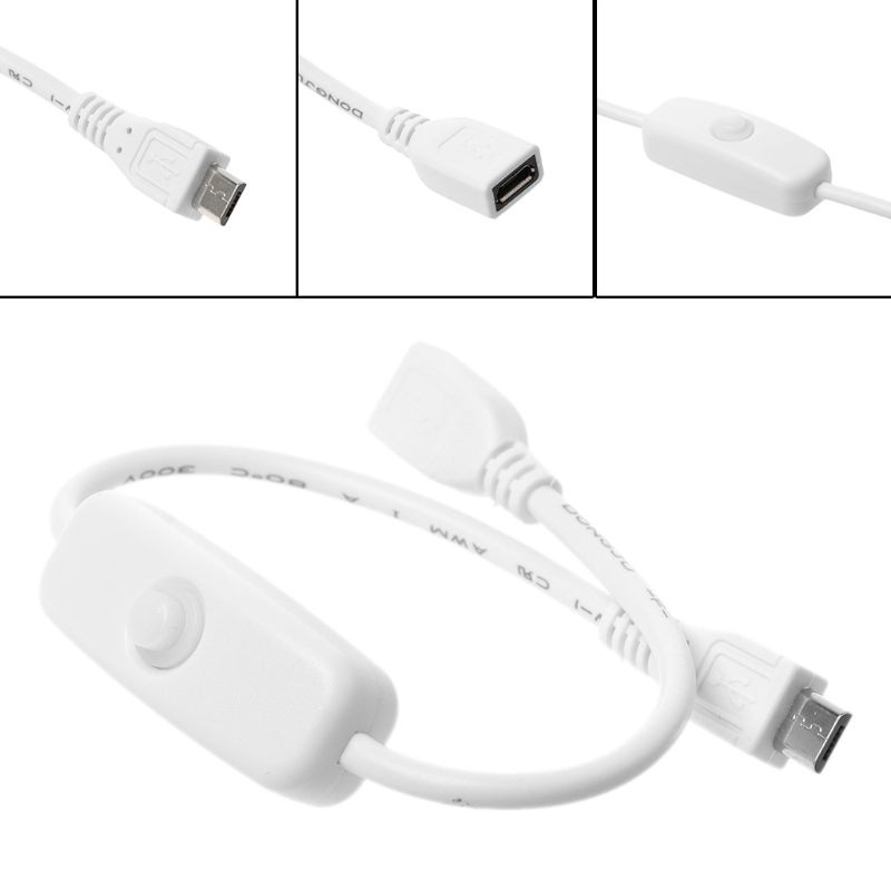 Dây Cáp Nối Dài Chuyển Đổi Cổng Micro USB Cái Sang Cổng Đực Có Công Tắc On Off