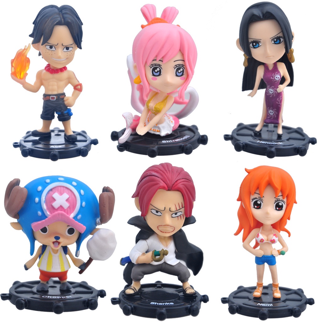 (XẢ HÀNG)Combo 06 Mô Hình Nhân Vật One Piece Chibi Mẫu 01 - Cao 8-10cm