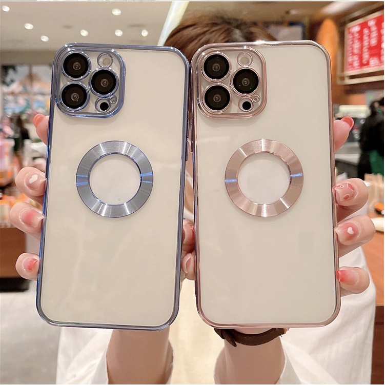 Ốp dẻo hở táo nam châm 6D_kính bảo vệ camera_viền mạ kim loại hot trend 2022 cho iphone