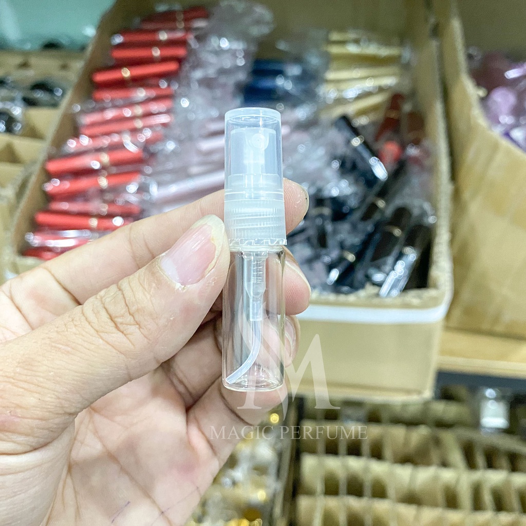 Chai lọ đựng nước hoa thủy tinh 10ml dạng xịt, loại dài