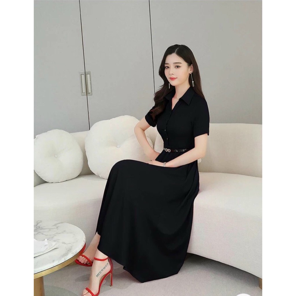 Đầm Cotton lạnh kèm nịt tôn dáng , thanh lịch cho các nàng