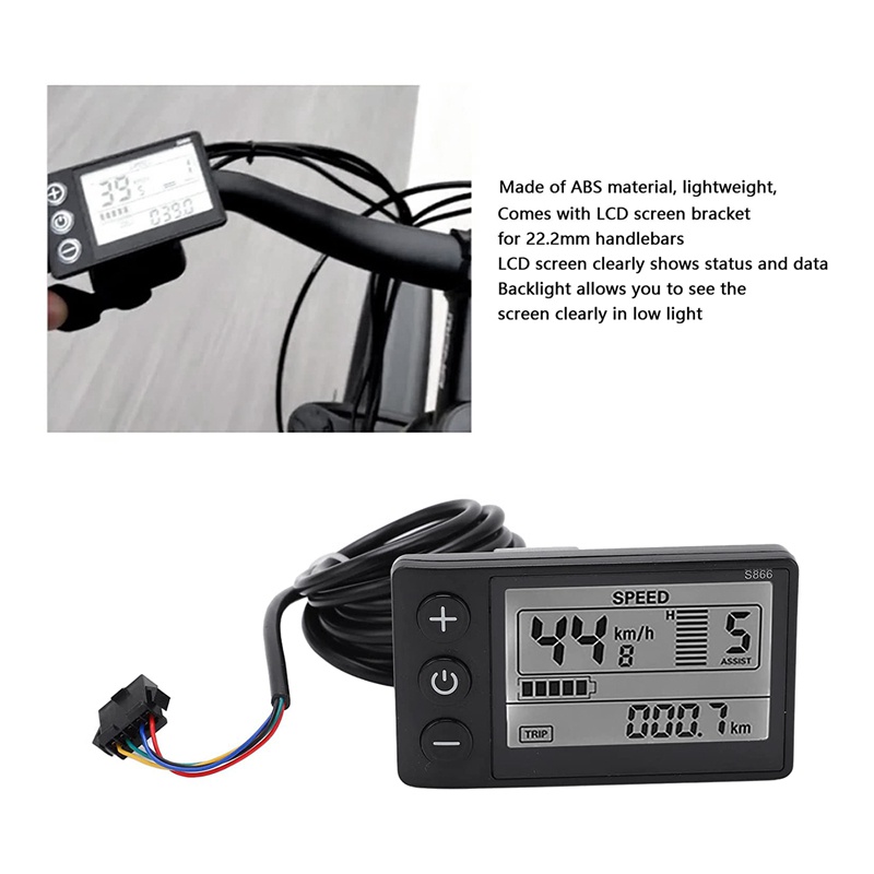 Màn Hình LCD S866 Chống Thấm Nước IP65 Cho Xe Đạp Điện