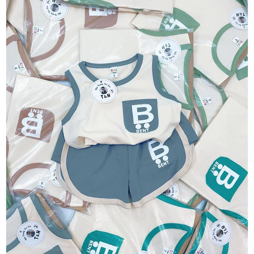 Đồ bộ bé trai - Bộ ba lỗ bé trai chữ B khỏe đẹp size từ 7-18 kg - Set quần áo mùa hè SUN KID'S
