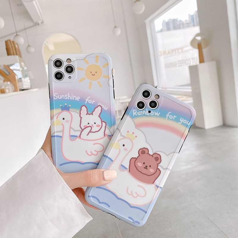 Ốp lưng iphone Bear Rabbit Duck IMD 6/6plus/6s/6s plus/6/7plus/8plus/x/xs/xsmax/11/11pro/11 promax DT06- Dino Case