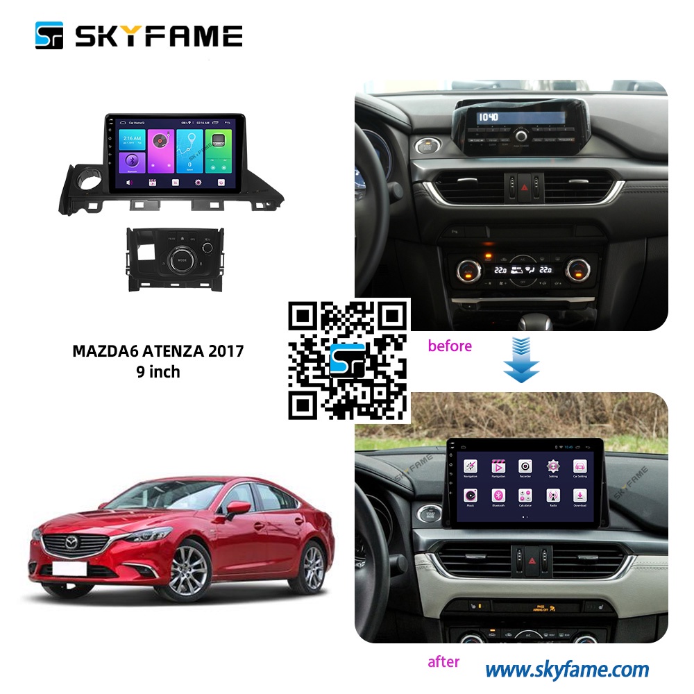 Mặt dưỡng màn hình android MAZDA 6  2005 2006 2007 2008 2009 2010 2011 2012 2013 2014 2015 2016 2017 2018 2019