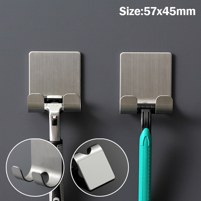 Set 2 giá đỡ dao cạo râu gắn tường không cần đục lỗ thiết kế nhỏ gọn và tiện dụng
