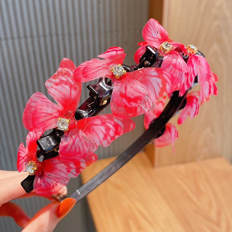 Băng Đô Cài Tóc Hình Bướm Chống Trượt Cho Bé Gái