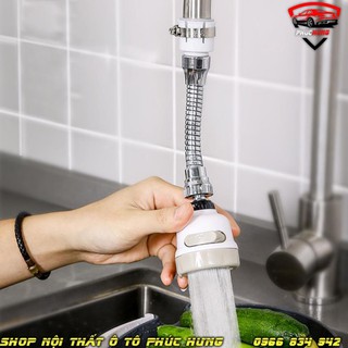 Đầu Gắn Vòi Nước Rửa Chén Xoay 360 Độ Tiết Kiệm Nước - Có 3 Chế Độ Bật Nước Bằng Inox Cao Cấp