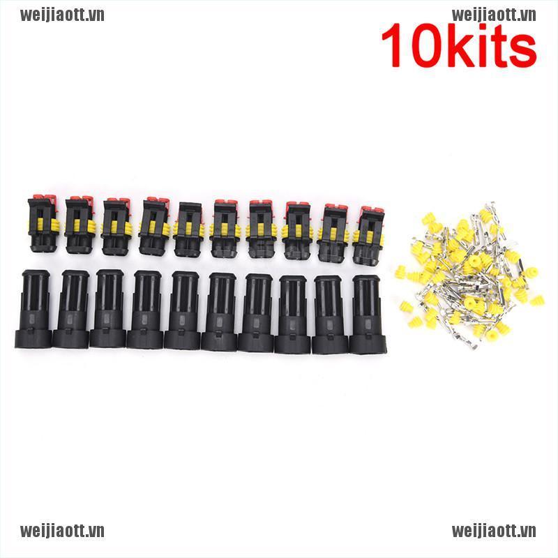 Bộ 10 Đầu Nối 2 Pin Chống Thấm Nước Cho Xe Ô Tô