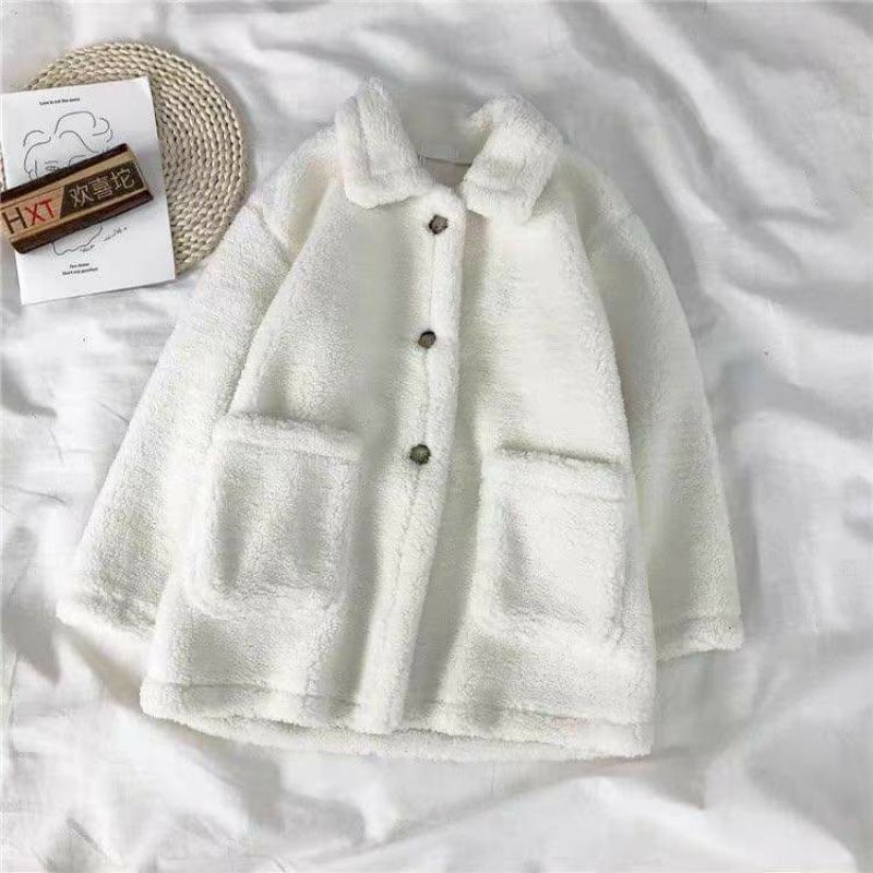 Áo khoác lông cừu kèm váy dáng suông - Set 2 món kèm video ảnh thật | BigBuy360 - bigbuy360.vn