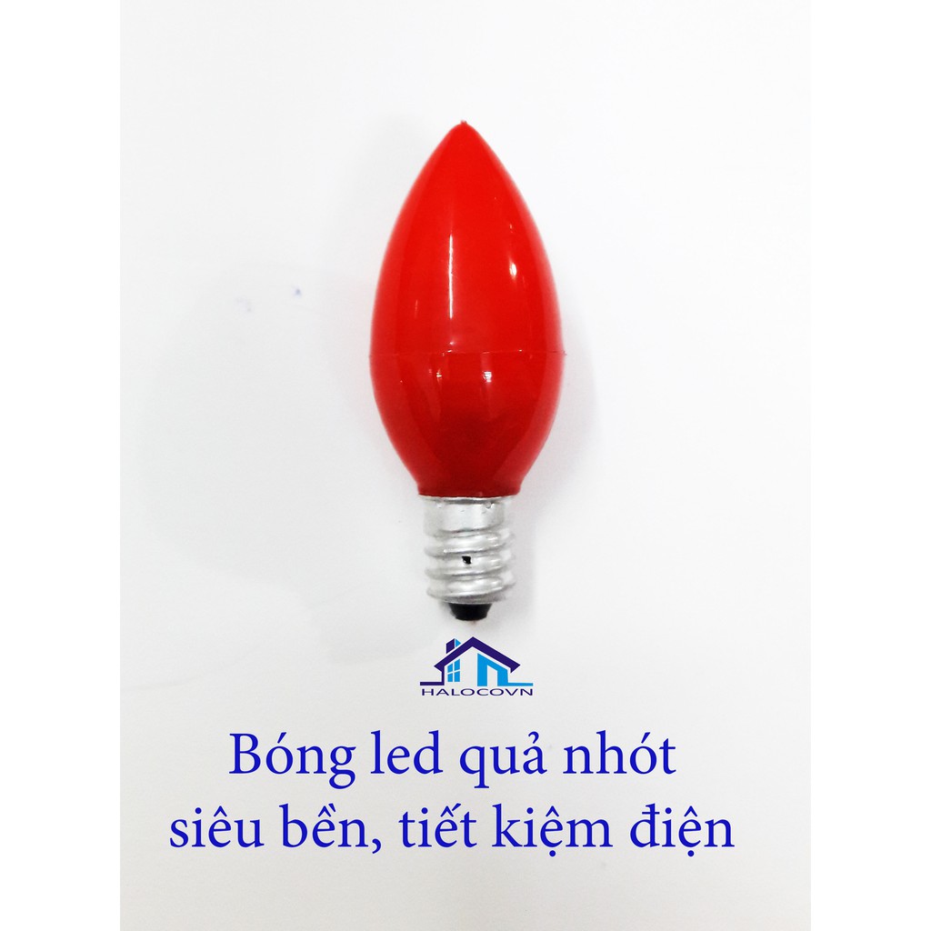 Bộ 5 bóng đèn led quả nhót màu đỏ cho đèn thờ