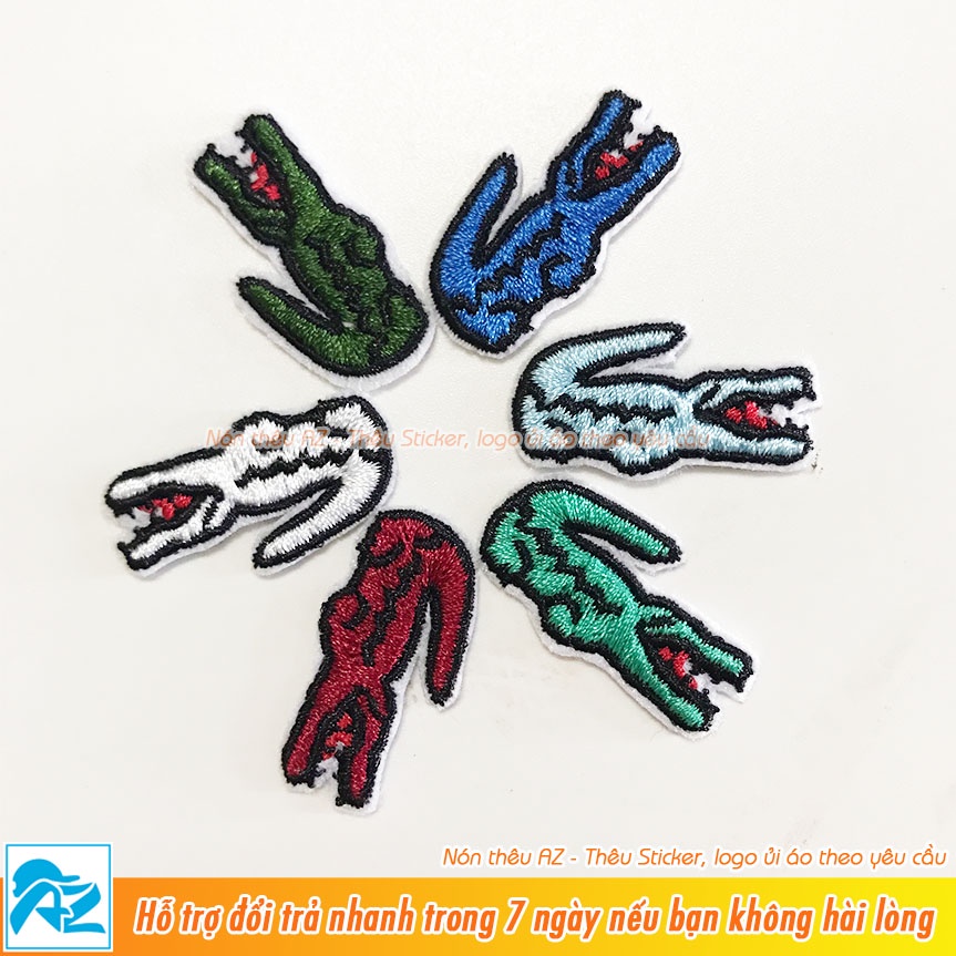 Patch vải ủi thêu hình logo cá sấu S59