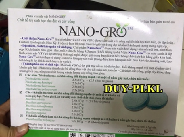 SIÊU VIÊN NÉN SỦI BỌT VI SINH HOA KỲ - NANO GRO.