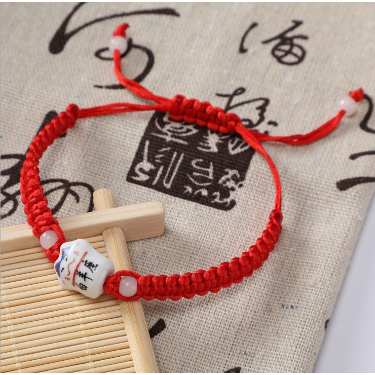 1 Mèo thần tài sứ để làm vòng tay, vòng chân handmade