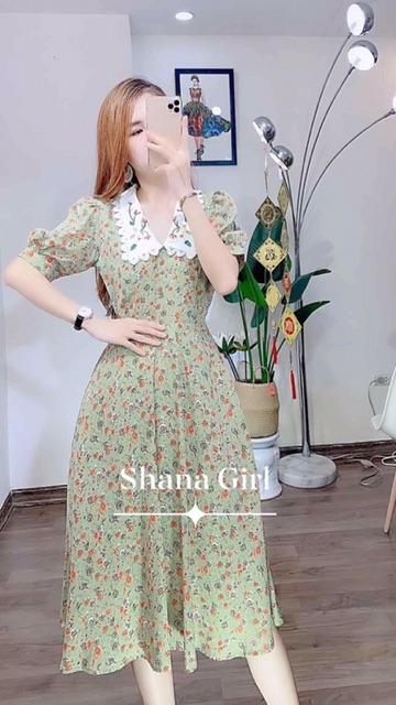 váy hoa cổ thêu hàng thiết kế VHS012108 | BigBuy360 - bigbuy360.vn