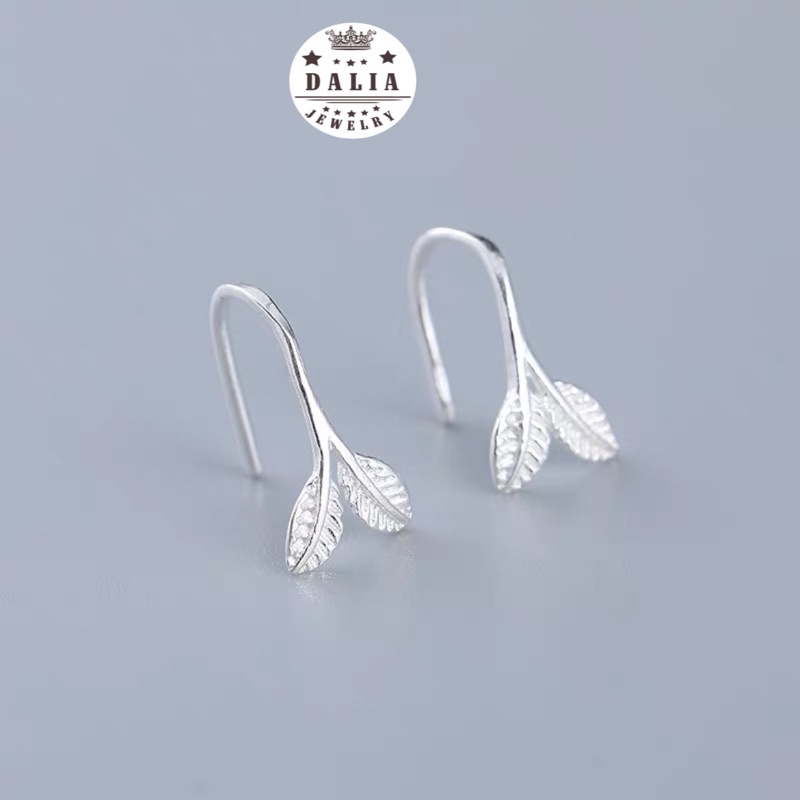 Bông tai bạc nữ hình đuôi cá dạng móc chuẩn bạc DaLiA Jewelry khuyên tai bạc 925 không gỉ