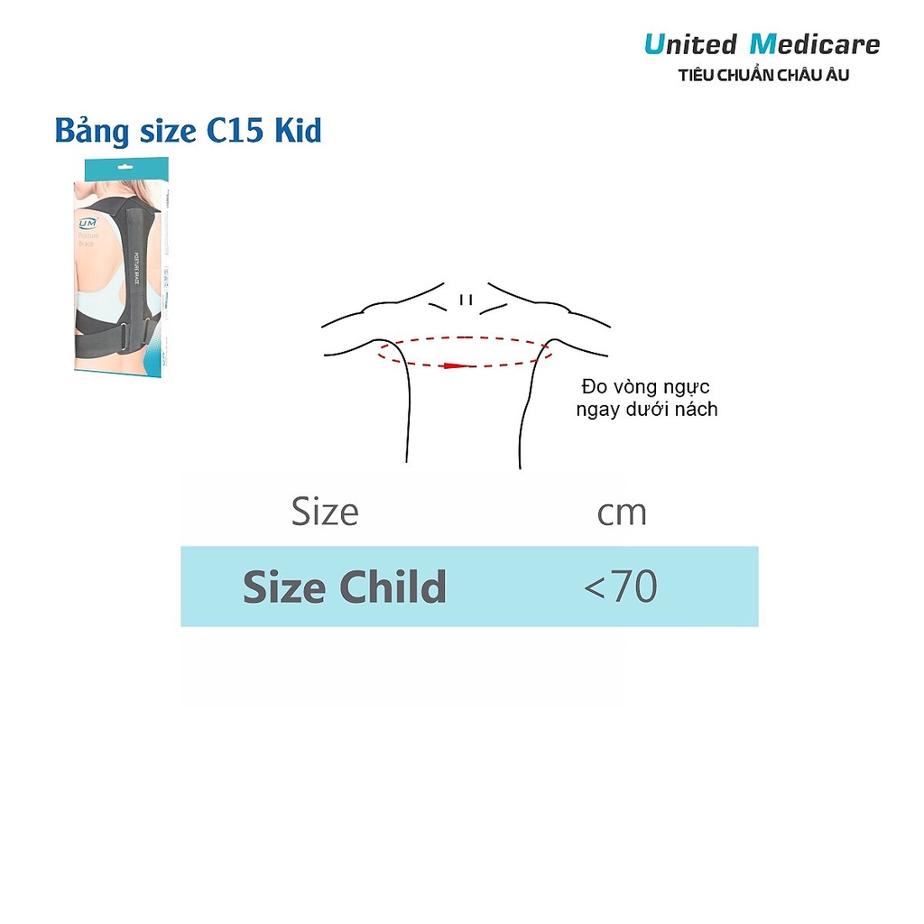 Đai chống gù lưng United Medicare C15 màu xám - MEDICAL
