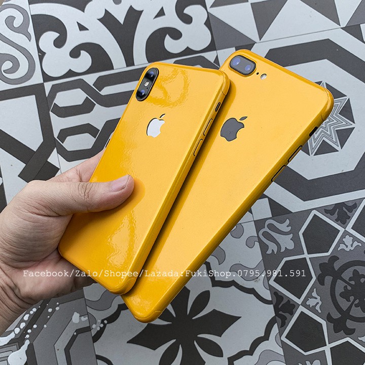 [IPHONE]Tấm Dán Skin mặt sau Glossy Bumblebee Vàng Full Viền Dành cho 5 6 7 8 6plus 7plus 8plus X XS XR XSMAX 11 PRO MAX