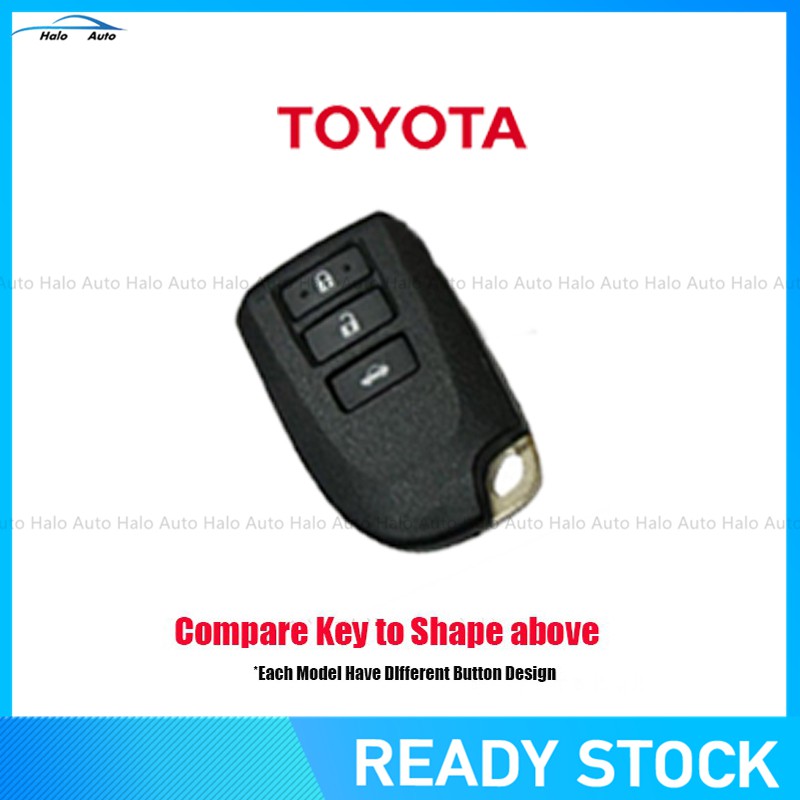 【Ready Stock】100% Genuine Leather Key Cover For Toyota VIOS-3 Buttons-OPP BAG