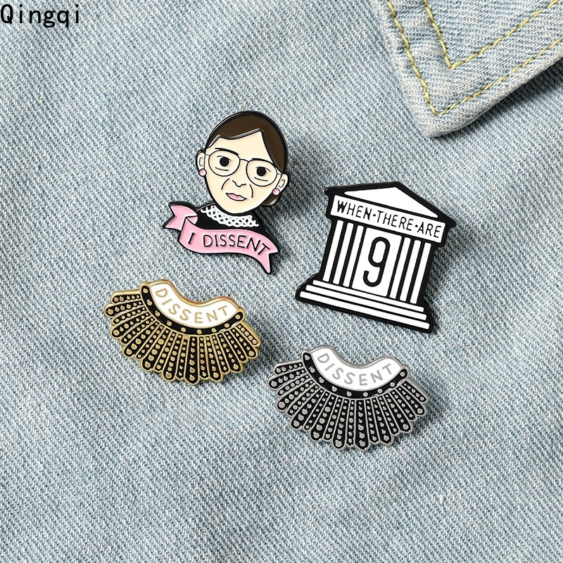 Ghim cài áo Miss Zoe in hình chữ I Dissent tráng men RBG ủng hộ công lý cho phái nữ thích hợp để làm quà tặng