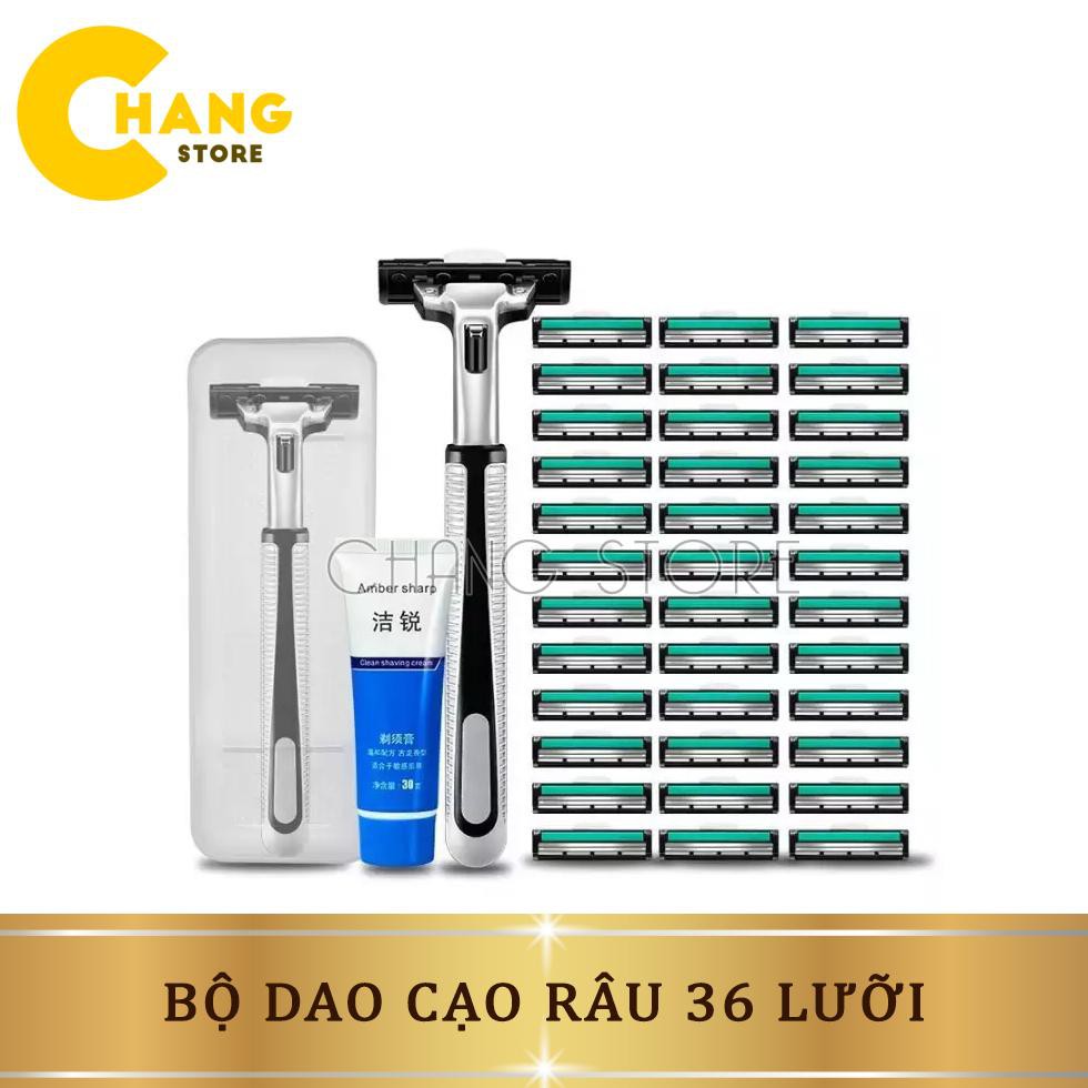 Sét dạo cạo râu 36 lưỡi kép thay thế kèm kem cạo, sắc bén, ko đau rát