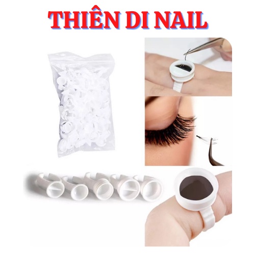 Nhẫn đựng mực, keo nối mi, nút đựng keo mi (100 cái ) Thiên Di Nail