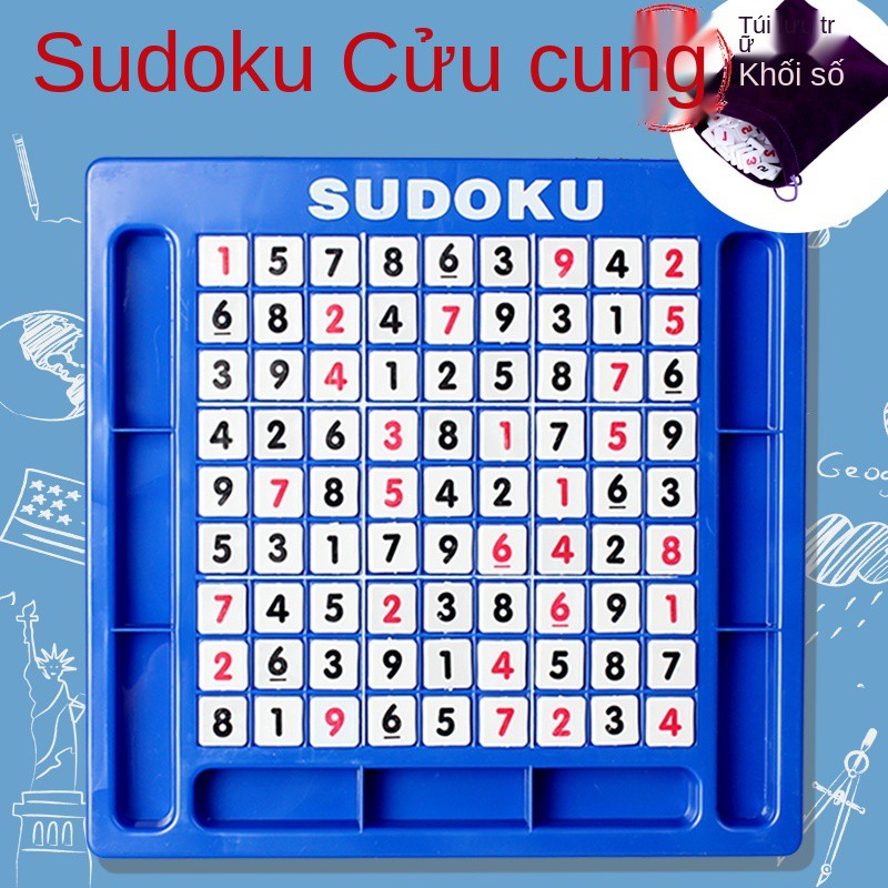 ♠❃☬máy trợ giảng toán học tính để bàn Trò chơi Sudoku cờ vua 9 ô vuông giáo dục sớm cha mẹ trẻ em câu đố tư duy l