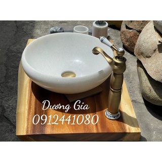 Lavabo đá tự nhiên trắng muối ( chỉ lavabo)