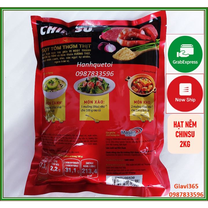 Hạt nêm Chinsu ngọt TÔM thơm Thịt 2kg