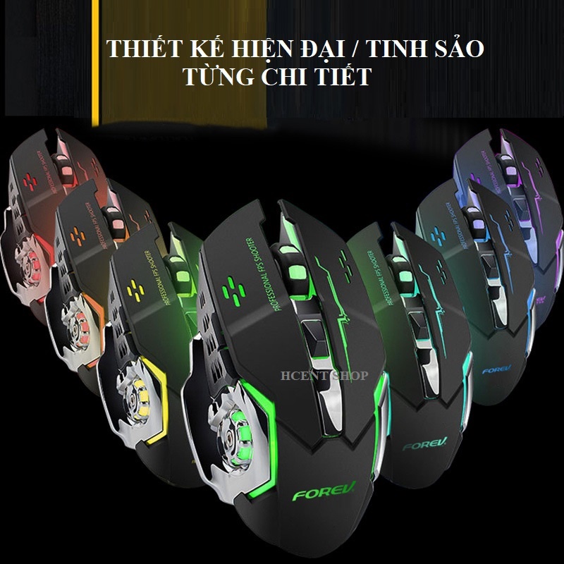 Chuột máy tính gaming, chuột không dây FOREV FV-W502 chính hãng siêu bền 6 nút 4 tốc độ 3200 DPI có thể sạc lại 2.4Ghz