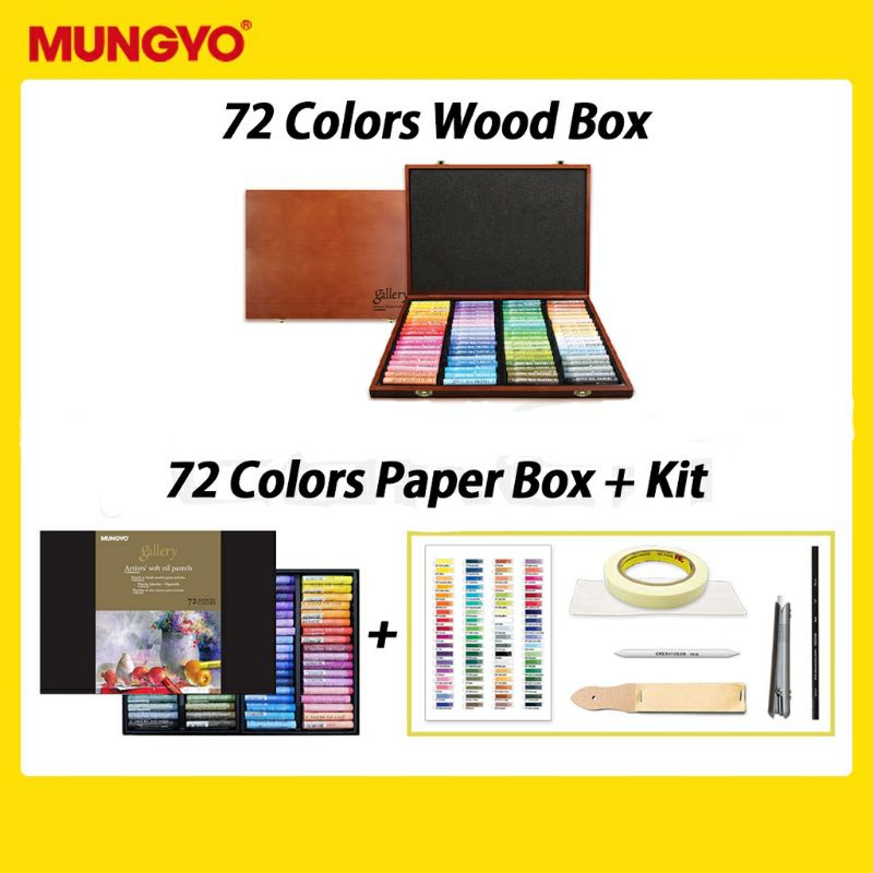 (Sẵn) Hộp gỗ màu sáp dầu Mungyo soft oil pastel 72 màu