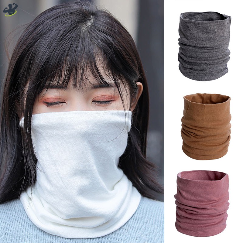 VN (Hàng Mới Về) Khăn Choàng Cổ Dạng Ống Tròn Bằng Cotton Mềm Chống Gió Màu Trơn Cho Nam Và Nữ