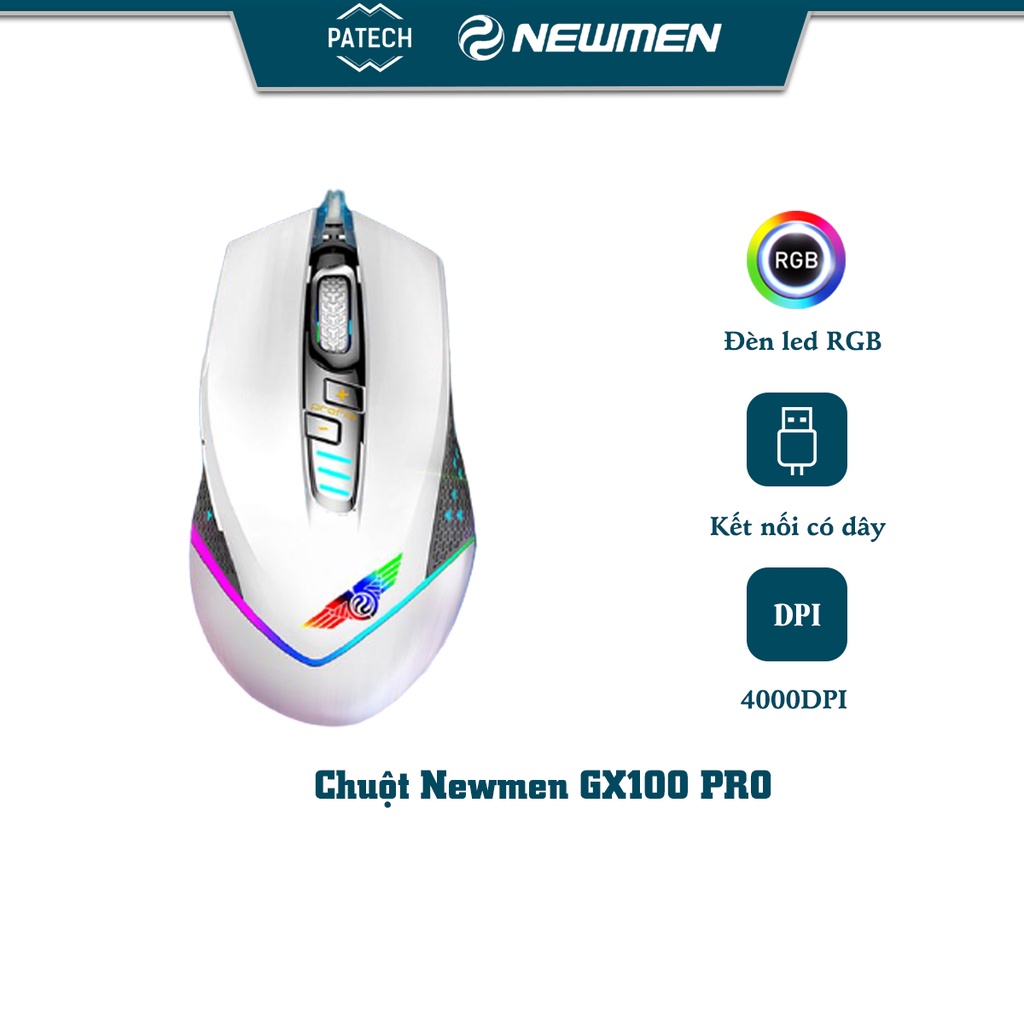 Chuột máy tính có dây Gaming Newmen GX1000 pro Black - Hàng chính hãng