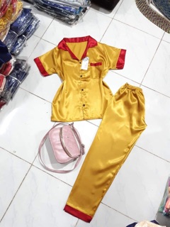 Đồ bộ pizama phi lụa mỏng mát mua nhiều giảm giá