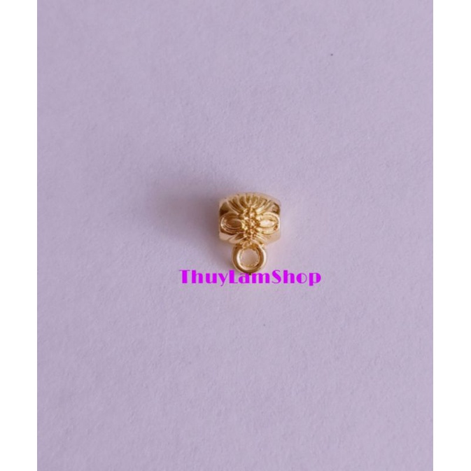 Charm ống lùa màu vàng chặn hat có móc treo phụ kiện làm vòng HandMade