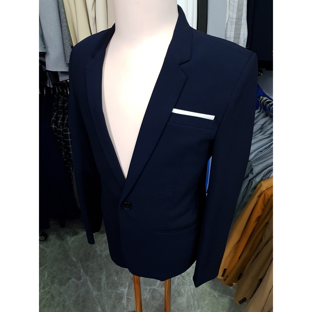 Áo vest nam form ôm body màu xanh đen đậm mềm mịn