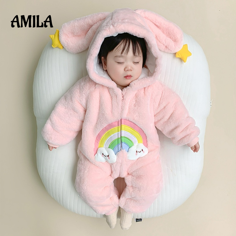Bộ áo liền quần AMILA bằng cotton chần bông siêu dễ thương cho bé gái