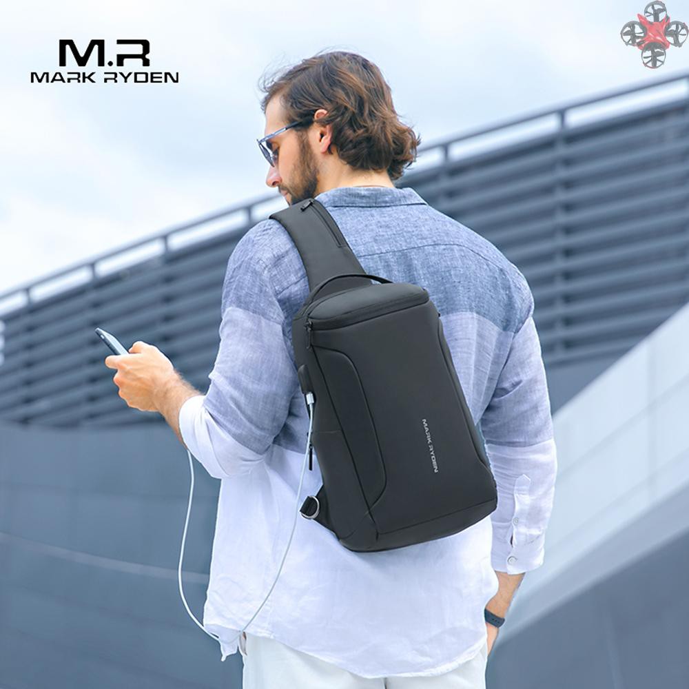 CTOY Mark Ryden Portable Fashion Business Leisure Anti-Theft Waterproof USB Charge Large Capacity Men Single-Shoulder Bag