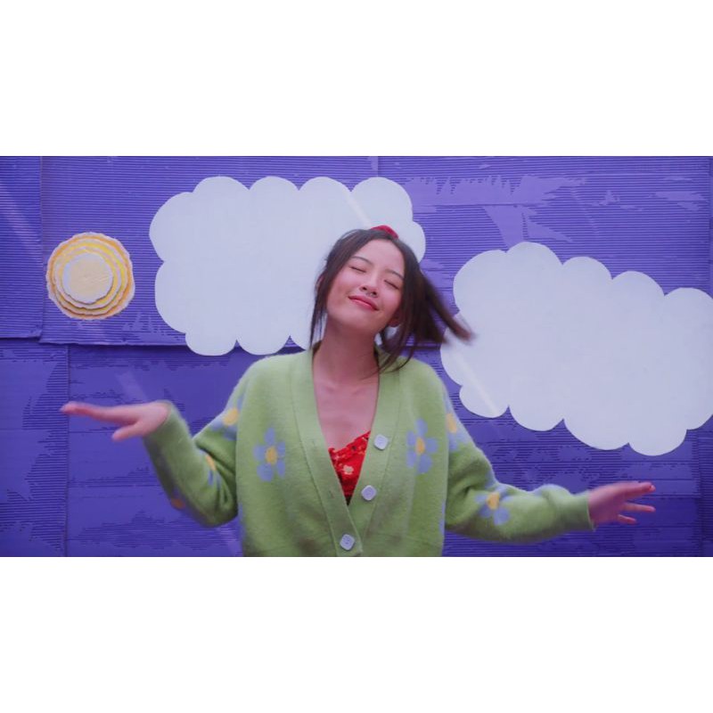 Áo Cardigan Len hoạ tiết hoa Moee style Hàn Quốc