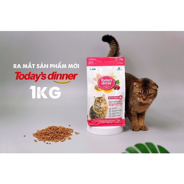 Thức ăn mèo mọi lứa tuổi TODAY'S DINNER - Túi 1kg chính hãng