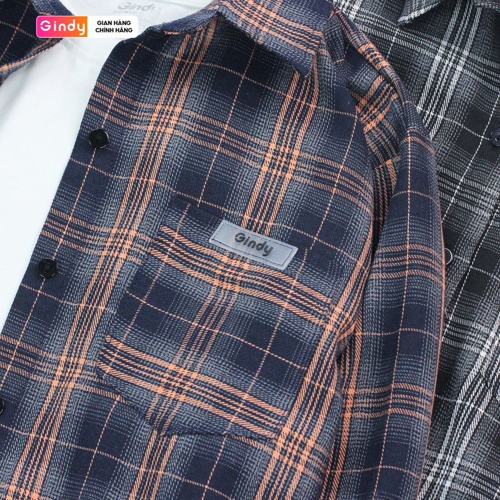 Áo Sơ Mi Nam Nữ GINDY Kẻ Sọc Caro Dài Tay Form Rộng Cổ Bẻ Phong Cách Xuân Hè Hàn Quốc A016 | BigBuy360 - bigbuy360.vn