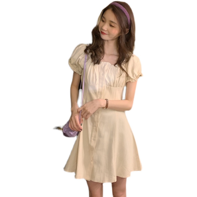 Đầm Perty cổ vuông thời trang Pháp xinh xắn dành cho nữ